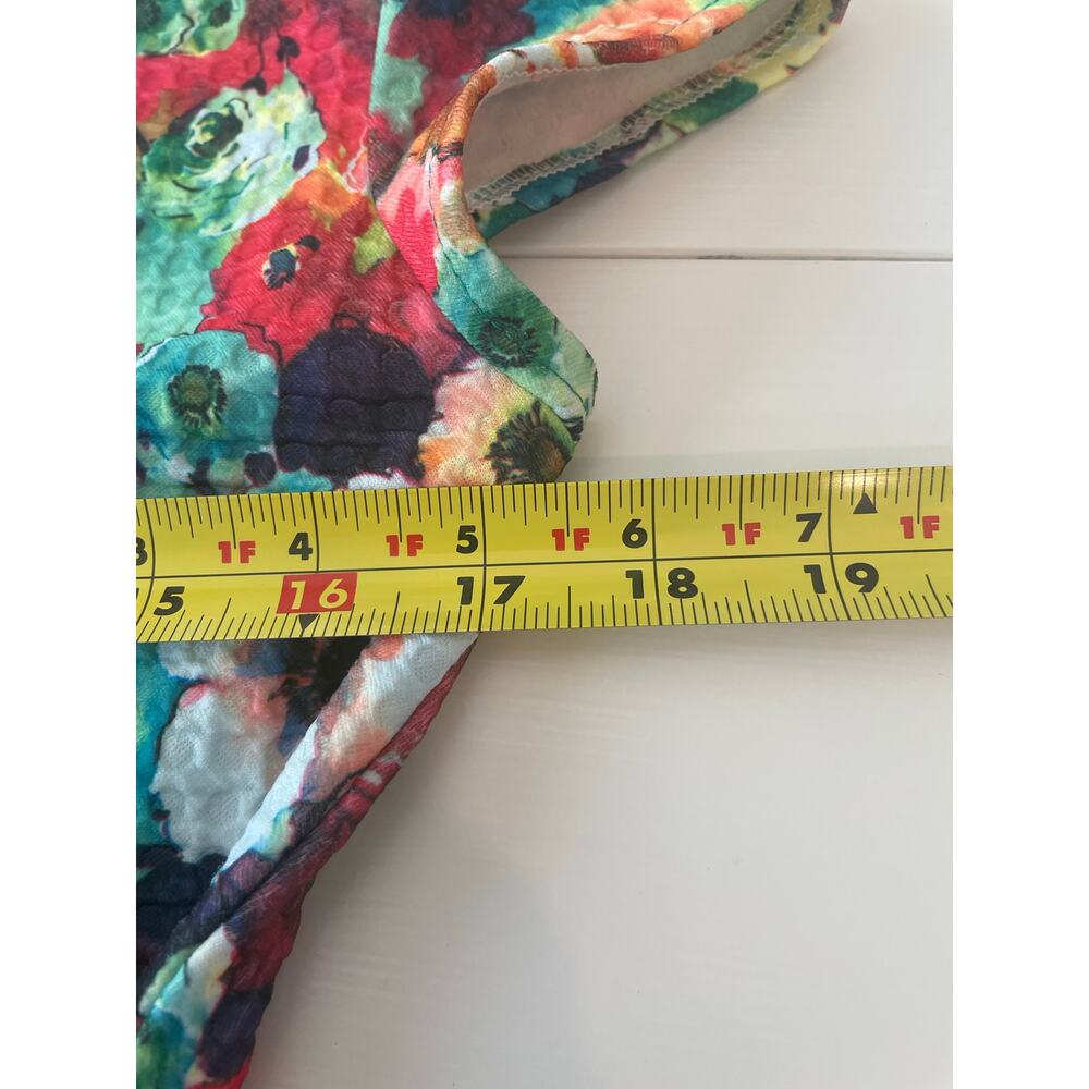 Joseph Ribkoff Sheath Floral Dress Sz 8 Colorful Ruched Stretchy V-Neck Chic - Picture 12 of 13